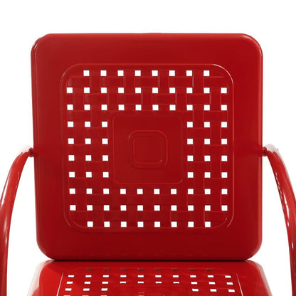 Crosley Furniture - Bates 3 Piece Outdoor Chair Set Bright Red Gloss - Side Table & 2 Chairs - KO10019RE veiw 5