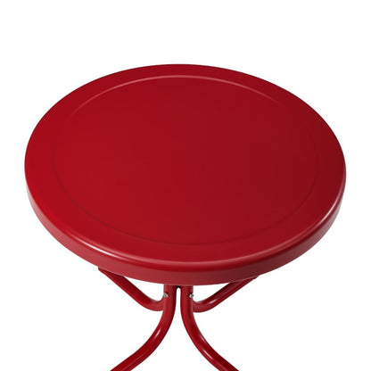 Crosley Furniture - Bates 3 Piece Outdoor Chair Set Bright Red Gloss - Side Table & 2 Chairs - KO10019RE veiw 6
