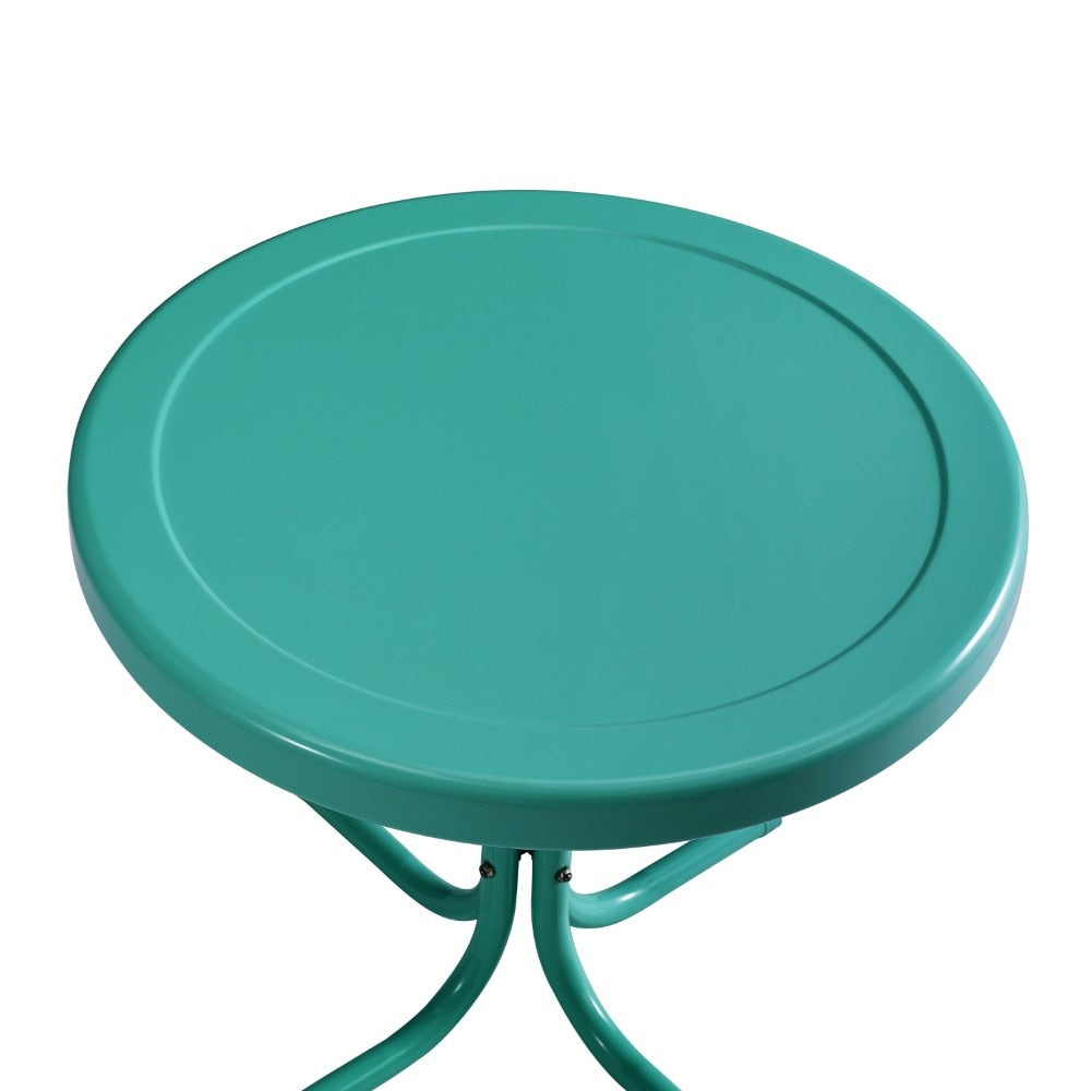 Crosley Furniture - Bates 3 Piece Outdoor Chair Set Turquoise Gloss - Side Table & 2 Chairs - KO10019TU veiw 6