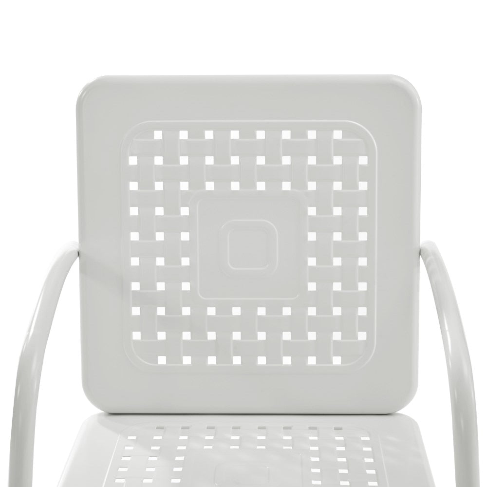 Crosley Furniture - Bates 3 Piece Outdoor Chair Set White Gloss/White Satin - Side Table & 2 Chairs - KO10019WH veiw 5