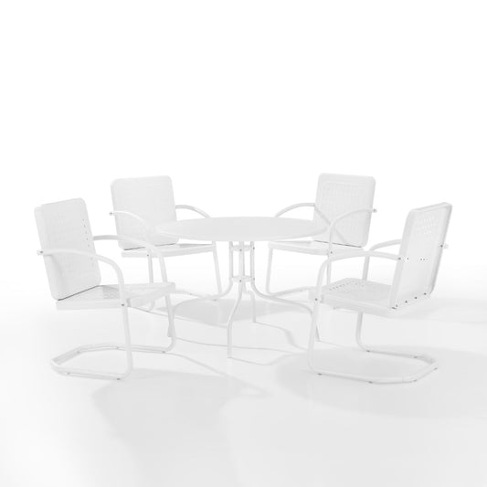 Crosley Furniture - Bates 5 Piece Outdoor Dining Set White Gloss /White Satin - Dining Table & 4 Chairs - KO10017WH view 1