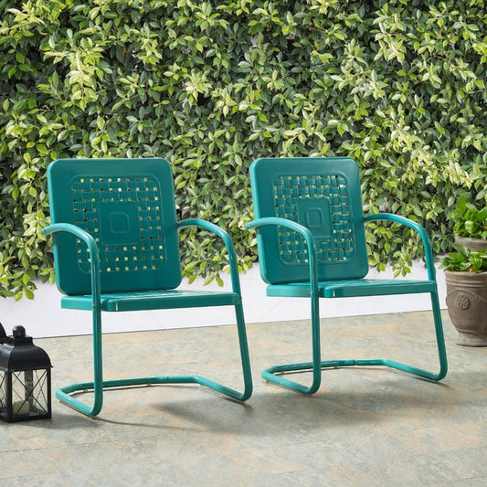 Crosley Furniture - Bates Chair in Turquoise (Set of 2) - CO1025-TU veiw 2