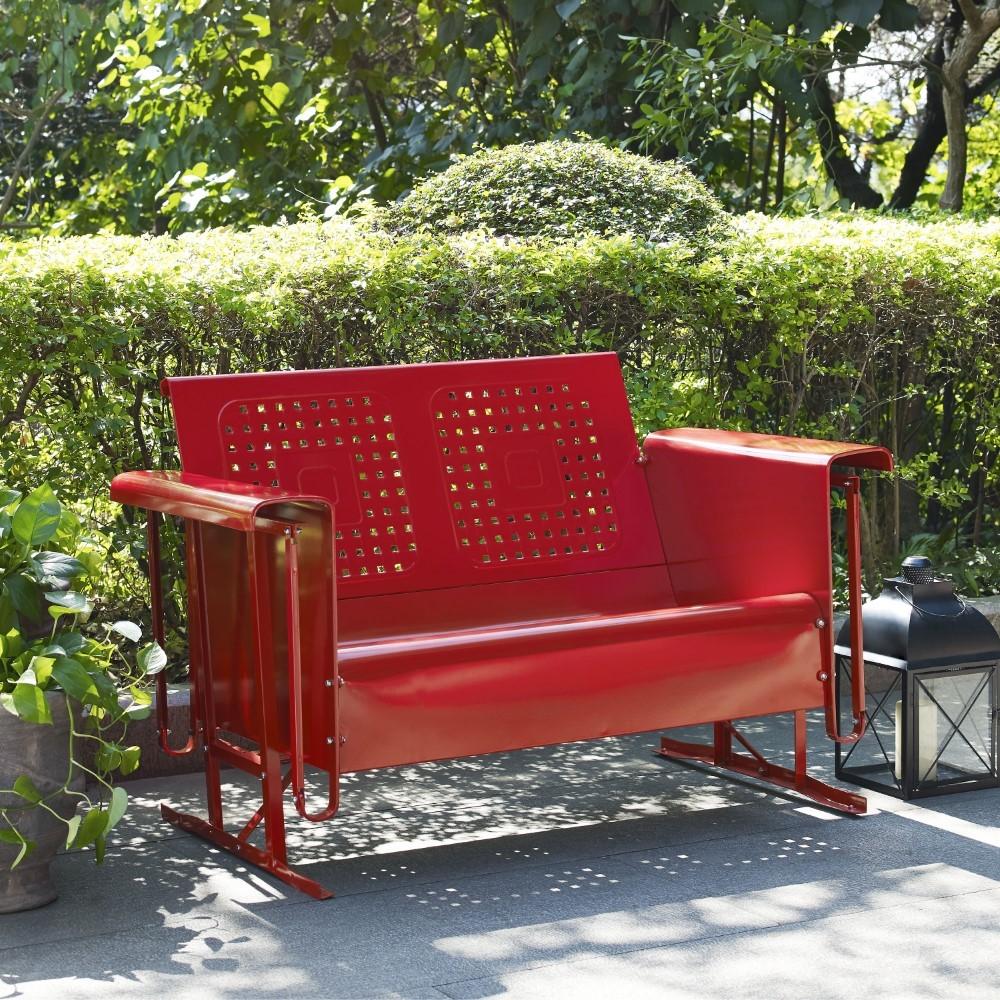 Crosley Furniture - Bates Loveseat Glider in Red - CO1024-RE veiw 2