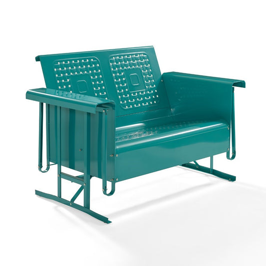 Crosley Furniture - Bates Loveseat Glider in Turquoise - CO1024-TU veiw 1