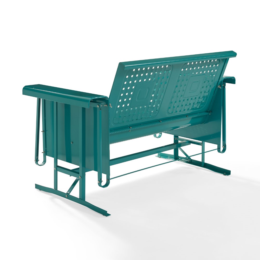 Crosley Furniture - Bates Loveseat Glider in Turquoise - CO1024-TU veiw 5