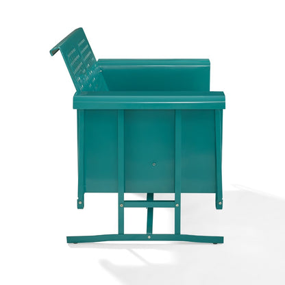 Crosley Furniture - Bates Loveseat Glider in Turquoise - CO1024-TU veiw 6
