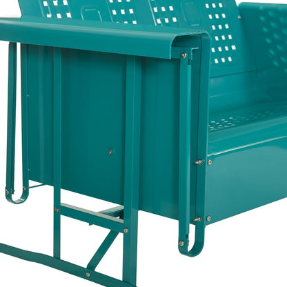 Crosley Furniture - Bates Loveseat Glider in Turquoise - CO1024-TU veiw 8