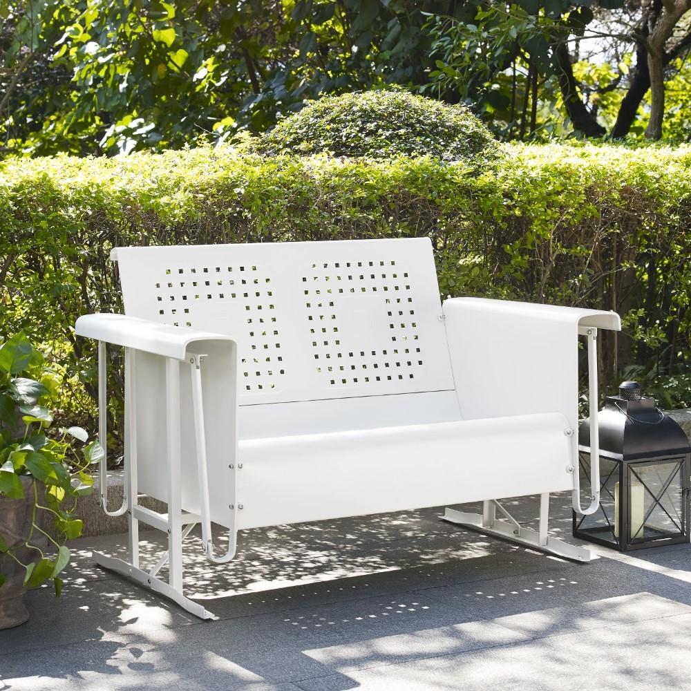 Crosley Furniture - Bates Loveseat Glider in White - CO1024-WH veiw 2