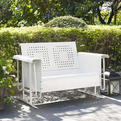 Crosley Furniture - Bates Loveseat Glider in White - CO1024-WH veiw 2