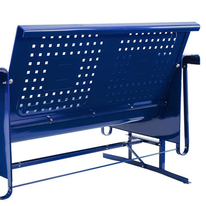 Crosley Furniture - Bates Outdoor Metal Loveseat Glider Navy - CO1024-NV veiw 6