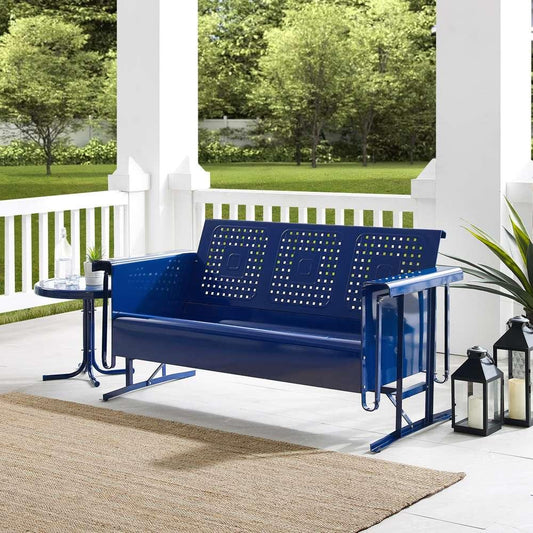Crosley Furniture - Bates Outdoor Metal Sofa Glider Navy - CO1023-NV veiw 1
