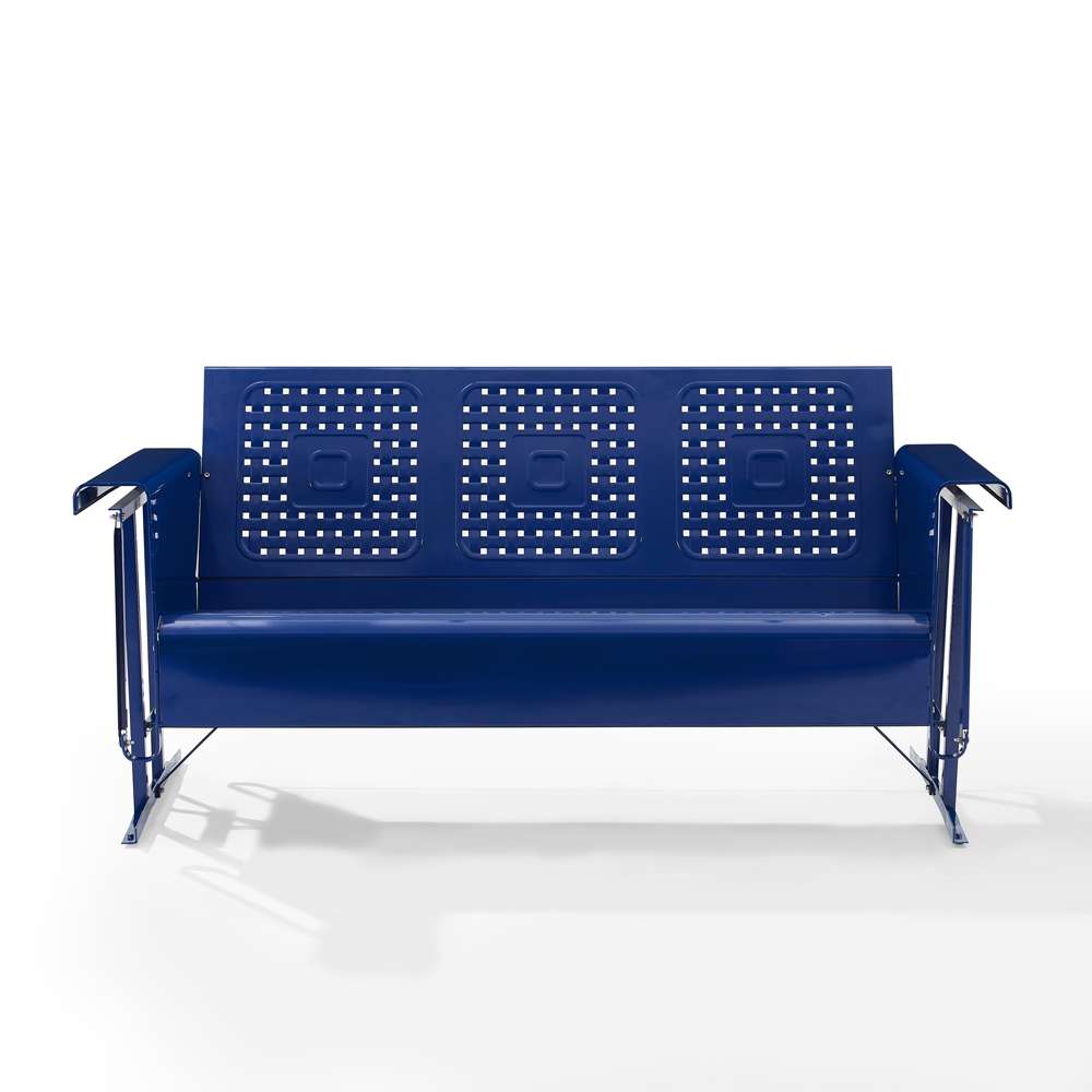 Crosley Furniture - Bates Outdoor Metal Sofa Glider Navy - CO1023-NV veiw 3