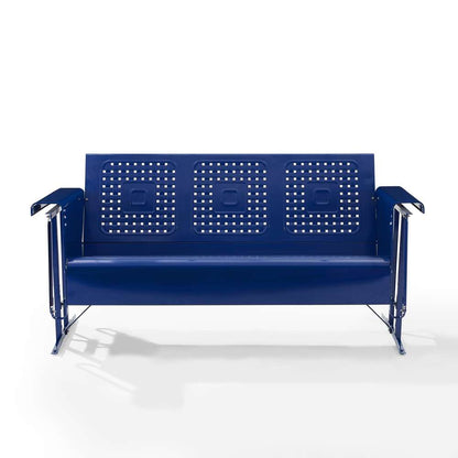 Crosley Furniture - Bates Outdoor Metal Sofa Glider Navy - CO1023-NV veiw 3