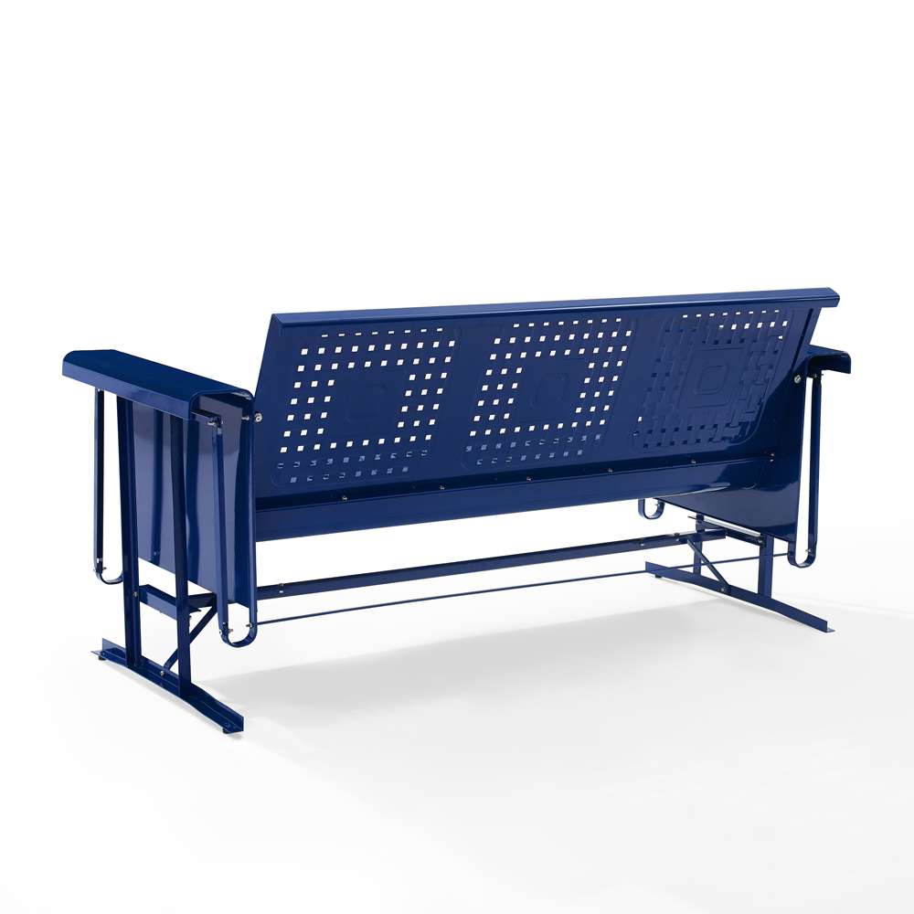 Crosley Furniture - Bates Outdoor Metal Sofa Glider Navy - CO1023-NV veiw 4