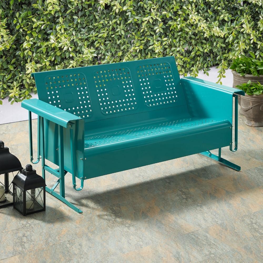 Crosley Furniture - Bates Sofa Glider in Turquoise - CO1023-TU veiw 9