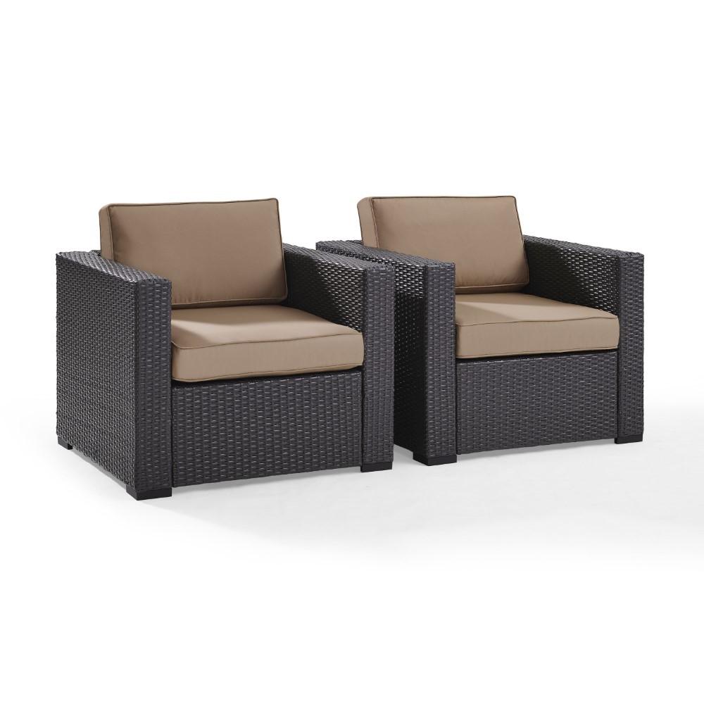 Crosley Furniture - Biscayne 2 Person Outdoor Wicker Seating Set in Mocha - Two Outdoor Wicker Chairs - KO70103BR-MO_CLOSEOUT veiw 1