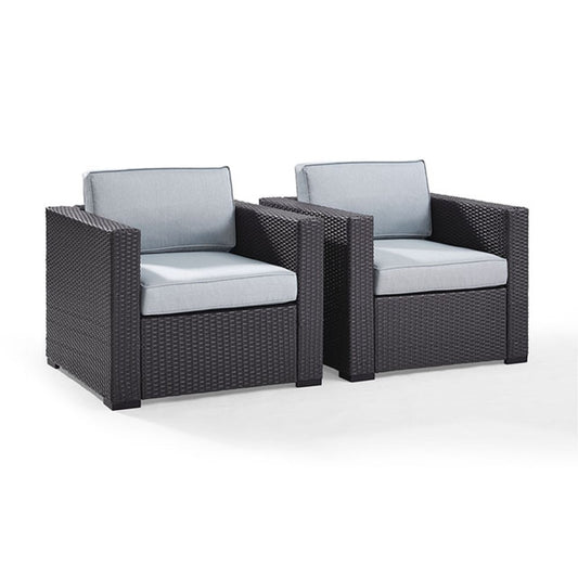 Crosley Furniture - Biscayne 2 Person Outdoor Wicker Seating Set in White - Two Outdoor Wicker Chairs - KO70103BR-WH_CLOSEOUT veiw 1