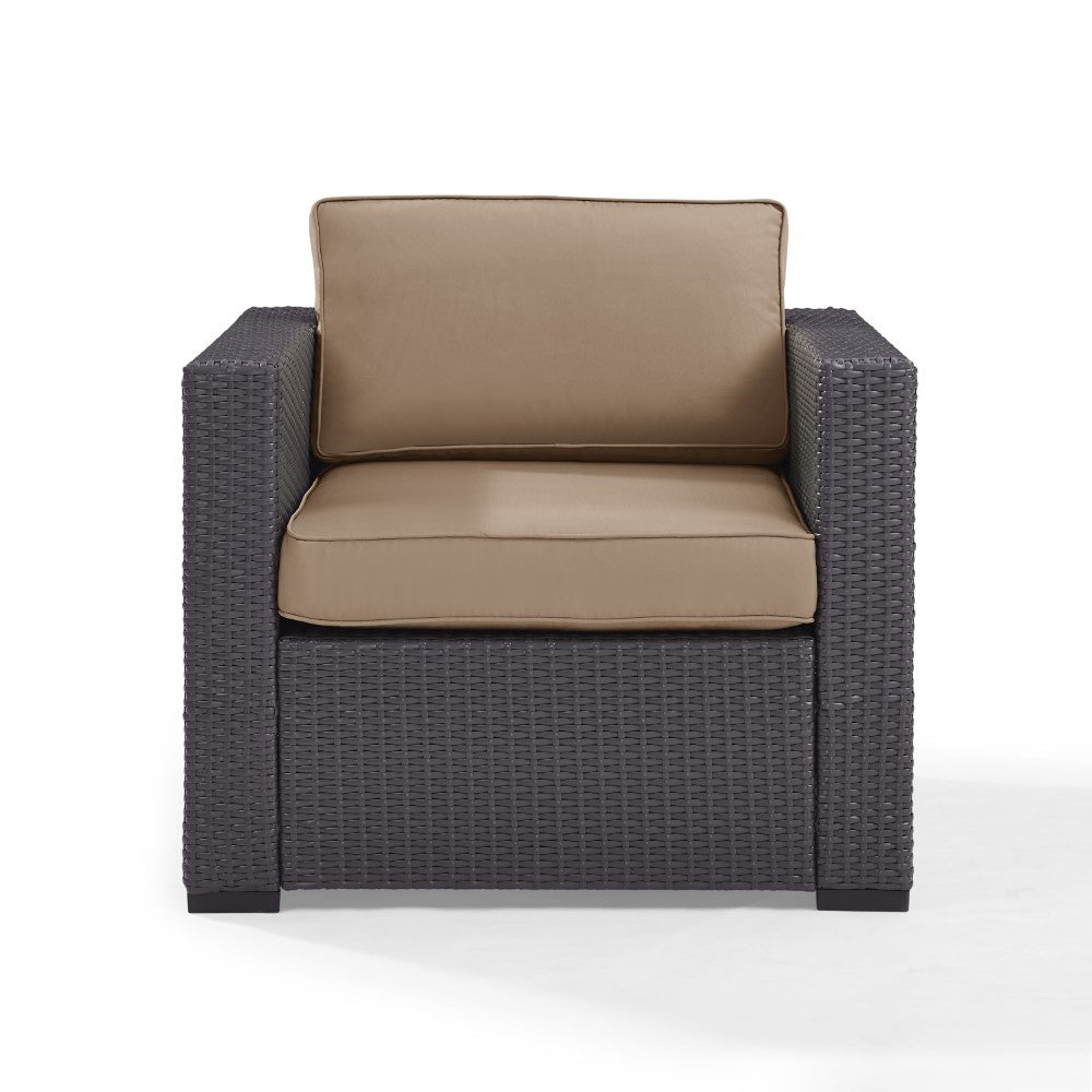 Crosley Furniture - Biscayne Armchair With Mocha Cushions - KO70130BR-MO_CLOSEOUT veiw 1