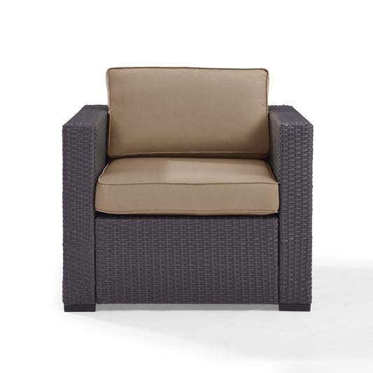 Crosley Furniture - Biscayne Armchair With Mocha Cushions - KO70130BR-MO_CLOSEOUT veiw 1