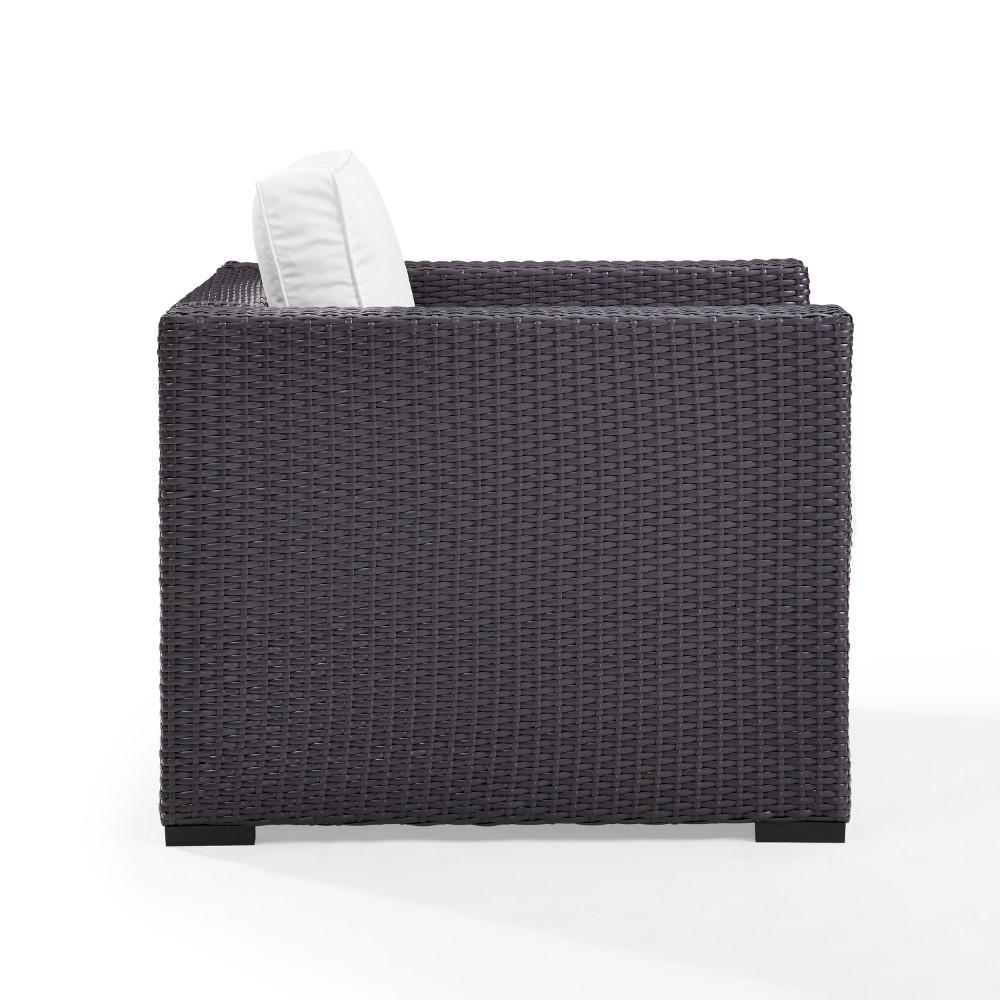 Crosley Furniture - Biscayne Armchair With White Cushions - KO70130BR-WH_CLOSEOUT veiw 2