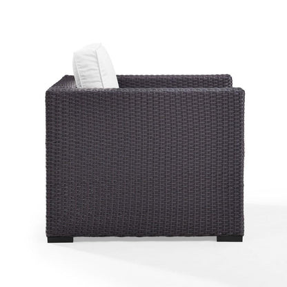 Crosley Furniture - Biscayne Armchair With White Cushions - KO70130BR-WH_CLOSEOUT veiw 2
