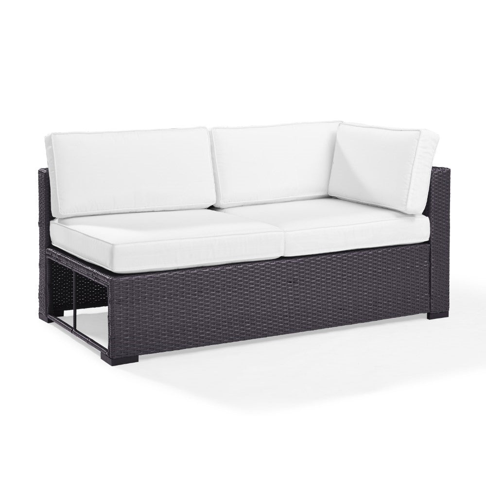 Crosley Furniture - Biscayne Loveseat With Int Arm With White Cushions - KO70129BR-WH_CLOSEOUT veiw 1
