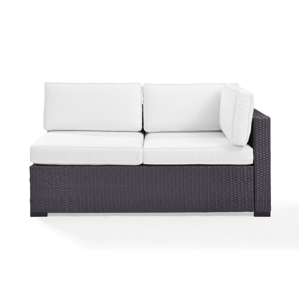 Crosley Furniture - Biscayne Loveseat With Int Arm With White Cushions - KO70129BR-WH_CLOSEOUT veiw 2