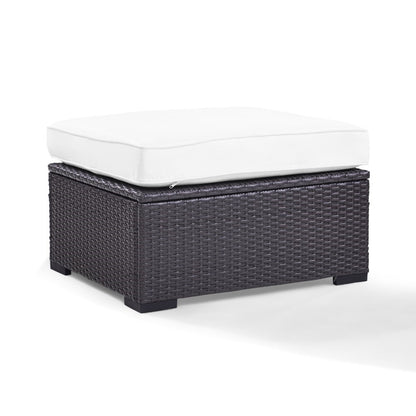 Crosley Furniture - Biscayne Ottoman With White Cushions - KO70127BR-WH_CLOSEOUT veiw 1