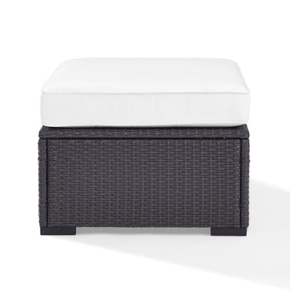 Crosley Furniture - Biscayne Ottoman With White Cushions - KO70127BR-WH_CLOSEOUT veiw 2