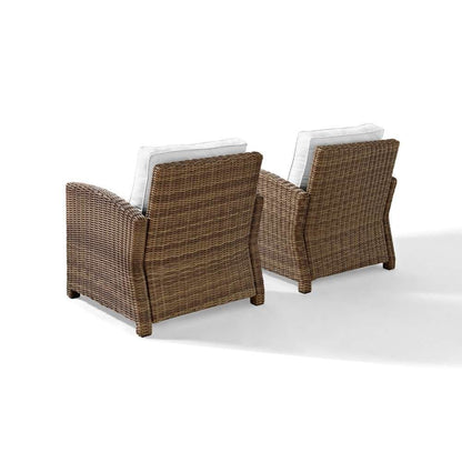 Crosley Furniture - Bradenton 2Pc Outdoor Armchair Set - Sunbrella White/Weathered Brown - 2 Armchairs - KO70026WB-WH veiw 2