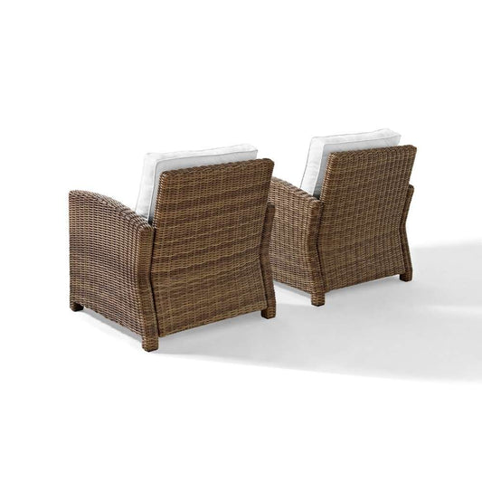Crosley Furniture - Bradenton 2Pc Outdoor Armchair Set - Sunbrella White/Weathered Brown - 2 Armchairs - KO70026WB-WH veiw 2