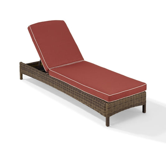 Crosley Furniture - Bradenton Chaise Lounge With Sangria Cushions - KO70070WB-SG veiw 1