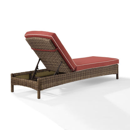 Crosley Furniture - Bradenton Chaise Lounge With Sangria Cushions - KO70070WB-SG veiw 4