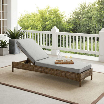 Crosley Furniture - Bradenton Outdoor Wicker Chaise Lounge Gray/Weathered Brown - KO70070WB-GY veiw 1
