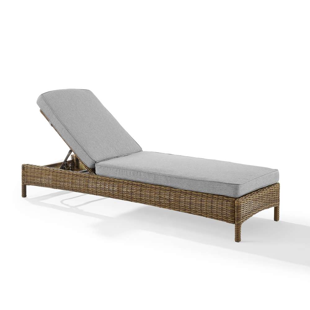 Crosley Furniture - Bradenton Outdoor Wicker Chaise Lounge Gray/Weathered Brown - KO70070WB-GY veiw 2
