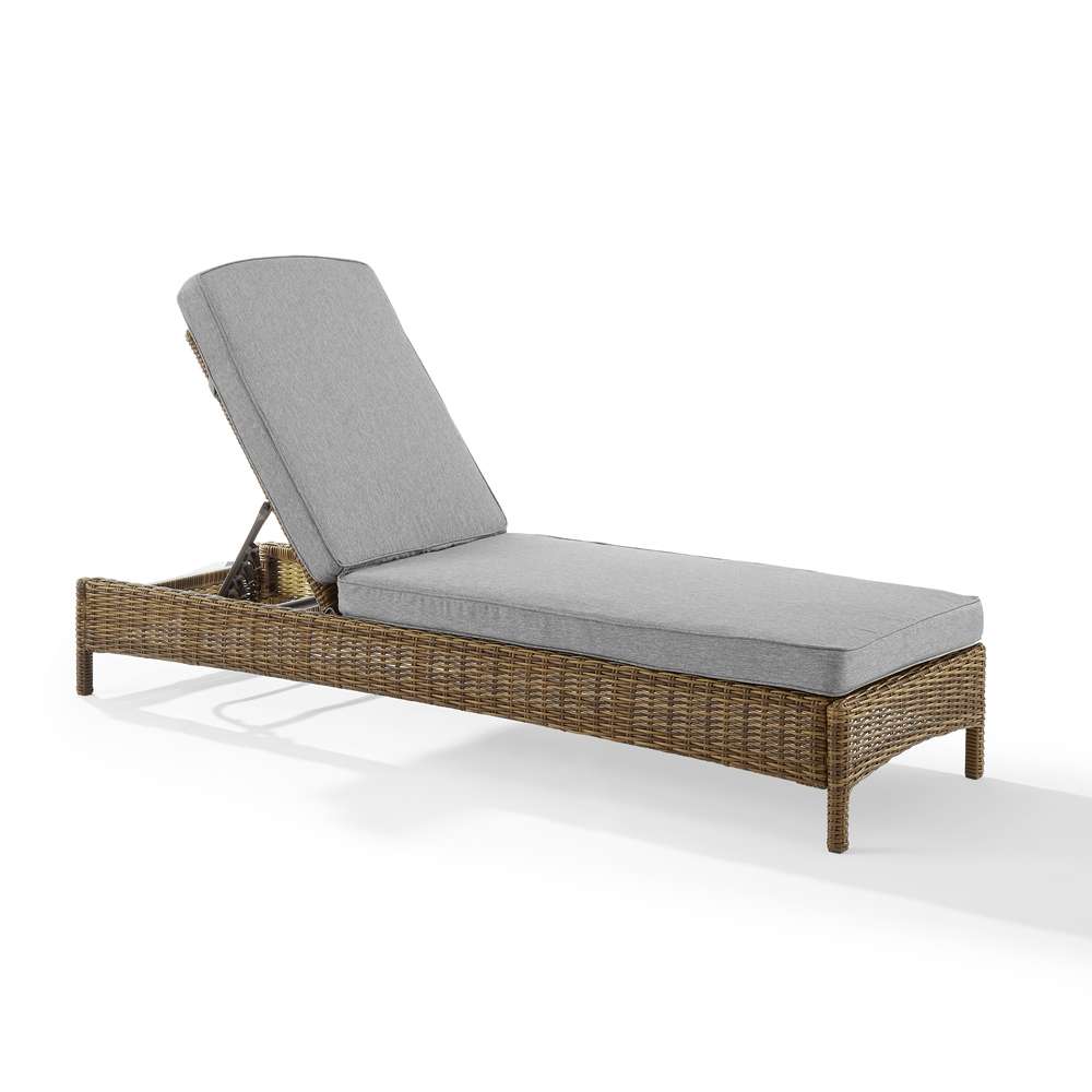 Crosley Furniture - Bradenton Outdoor Wicker Chaise Lounge Gray/Weathered Brown - KO70070WB-GY veiw 4