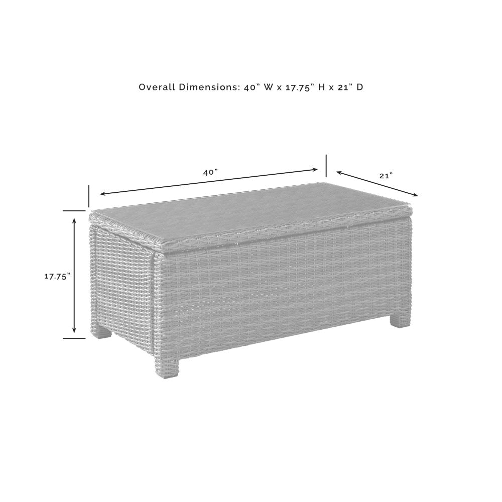 Crosley Furniture - Bradenton Outdoor Wicker Coffee Table Gray - CO7208-GY view 3