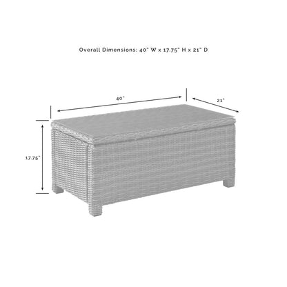 Crosley Furniture - Bradenton Outdoor Wicker Coffee Table Gray - CO7208-GY view 3