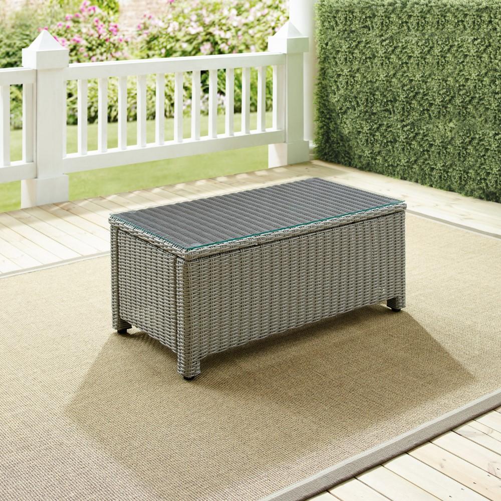 Crosley Furniture - Bradenton Outdoor Wicker Coffee Table Gray - CO7208-GY view 4