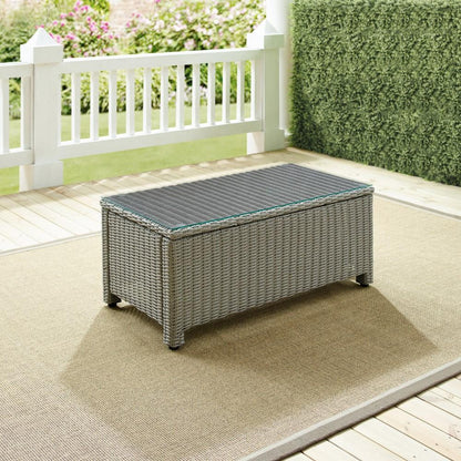 Crosley Furniture - Bradenton Outdoor Wicker Coffee Table Gray - CO7208-GY view 4