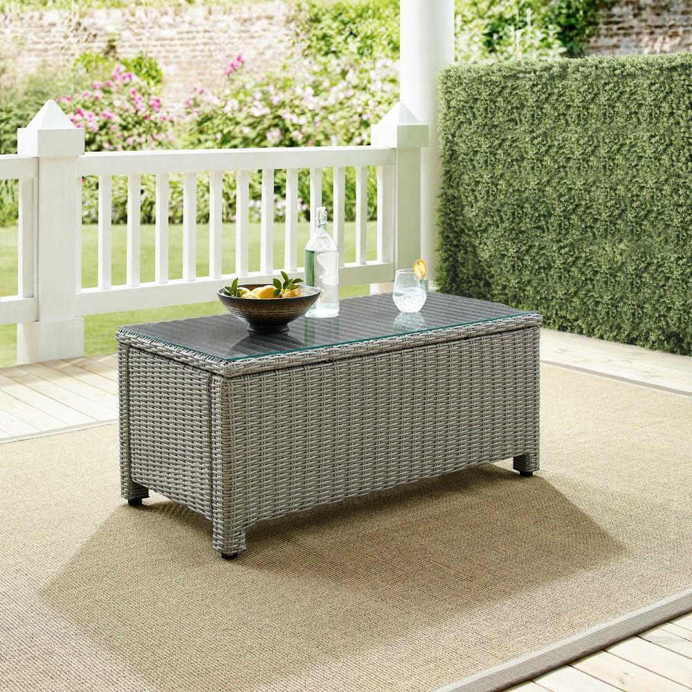 Crosley Furniture - Bradenton Outdoor Wicker Coffee Table Gray - CO7208-GY view 6