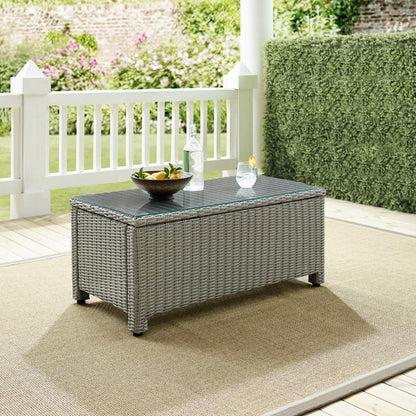 Crosley Furniture - Bradenton Outdoor Wicker Coffee Table Gray - CO7208-GY view 6