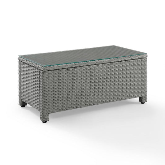 Crosley Furniture - Bradenton Outdoor Wicker Coffee Table Gray - CO7208-GY_CLOSEOUT veiw 1