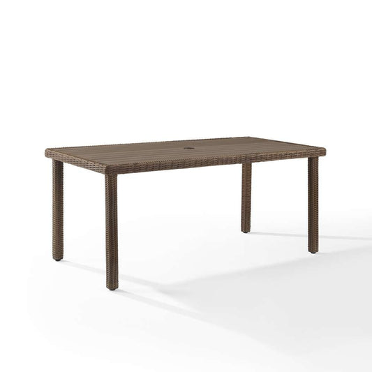 Crosley Furniture - Bradenton Outdoor Wicker Dining Table Weathered Brown - CO7241-WB veiw 2
