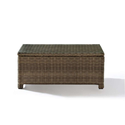 Crosley Furniture - Bradenton Outdoor Wicker Glass Top Table - CO7208-WB veiw 2