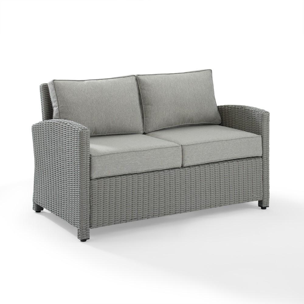 Crosley Furniture - Bradenton Outdoor Wicker Loveseat Gray/Gray - KO70022GY-GY_CLOSEOUT veiw 2