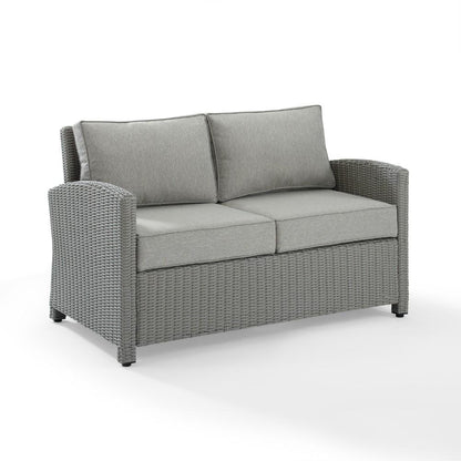 Crosley Furniture - Bradenton Outdoor Wicker Loveseat Gray/Gray - KO70022GY-GY_CLOSEOUT veiw 2