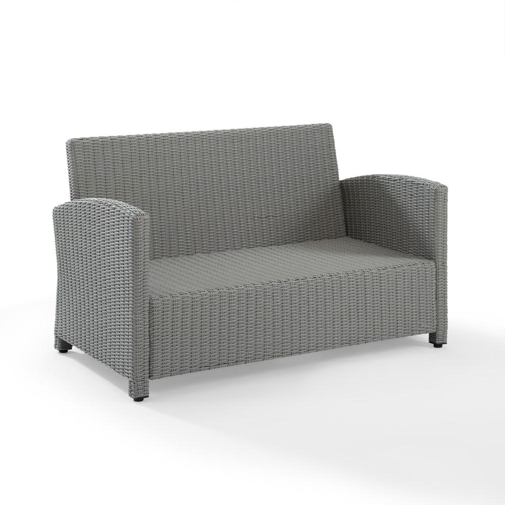Crosley Furniture - Bradenton Outdoor Wicker Loveseat Gray/Gray - KO70022GY-GY_CLOSEOUT veiw 4