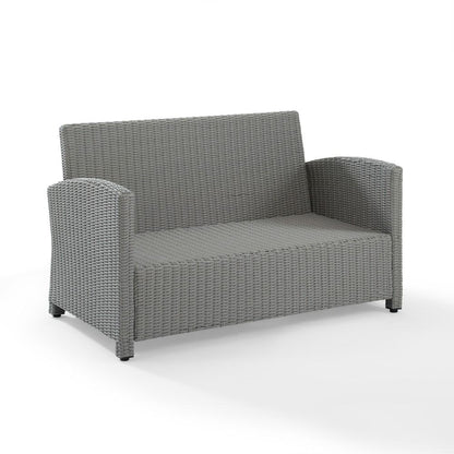Crosley Furniture - Bradenton Outdoor Wicker Loveseat Gray/Gray - KO70022GY-GY_CLOSEOUT veiw 4