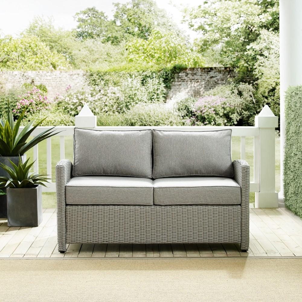 Crosley Furniture - Bradenton Outdoor Wicker Loveseat Gray/Gray - KO70022GY-GY_CLOSEOUT veiw 9